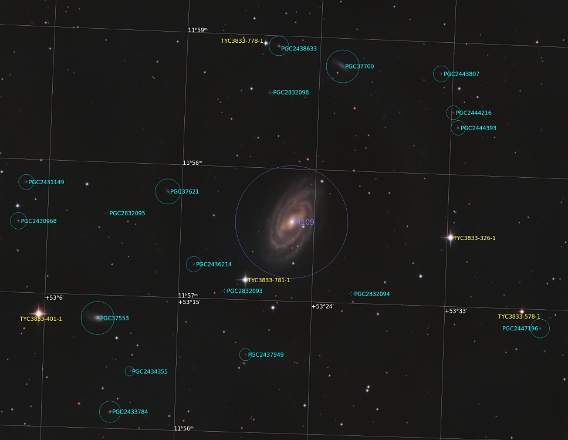 M109 - Vacuum Cleaner Galaxy (Annotated)