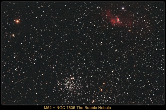 Messier 52 + NGC7635 - The Bubble Nebula