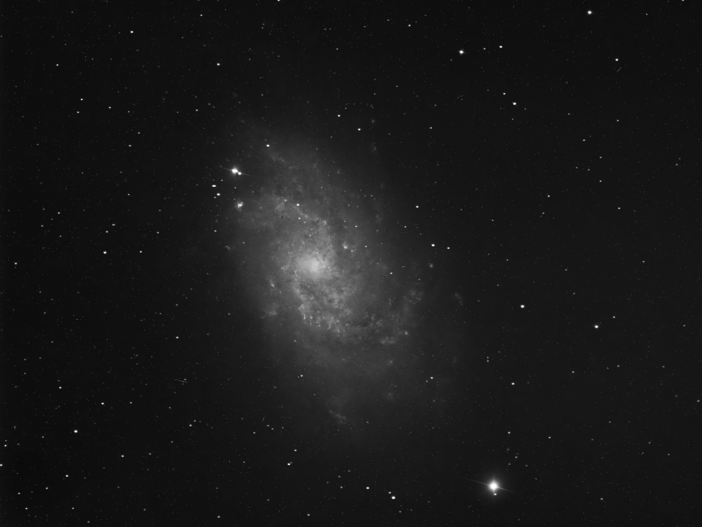 M33_1x600s_R M33 - The Triangulum Galaxy (1x 600s - Red Filter)