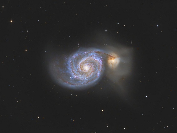 Image19c M51 - The Whirlpool Galaxy (34x 300s RGB)