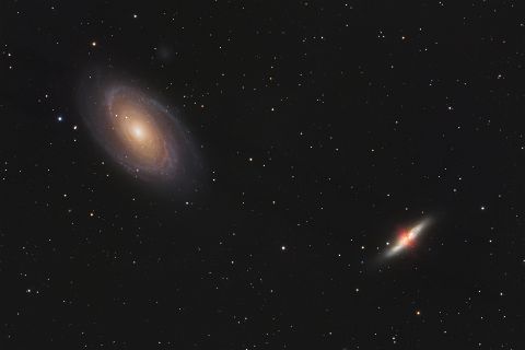 M81-82_20x360s-6Hrs C M81 - Bodes Galaxy & M82 - Cigar Galaxy (20x 360s RGB)
