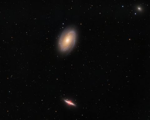 M81-M82 (3x360s RGB)c2 M81 - Bodes Galaxy & M82 - Cigar Galaxy (3x 360s RGB)