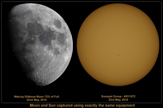 2010-05-23 Moon-Sun Moon / Sun size comparison
