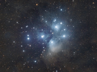 M45 - The Pleiades (25x 360s RGB) : Nebula