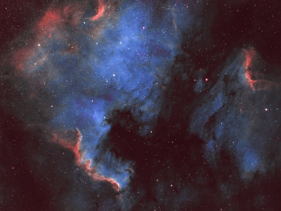 NGC7000 - The North America Nebula (SHO - Hubble Pallette) : Nebula