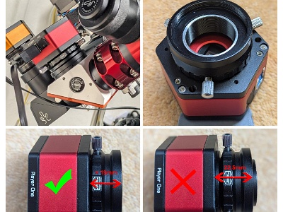 Alt method (3) for mounting and achieving Prime focus with Neptune-M & Apollo-M MINI cameras  and Lunt LS50THa : Observatory