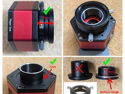 Alt method (3) for mounting and achieving Prime focus with Neptune-M & Apollo-M MINI cameras and Lunt LS50THa : Observatory