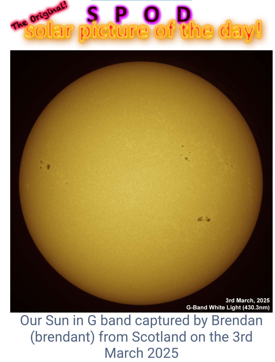 3rd March 2025 SolarChat Forum Picture of the Day
