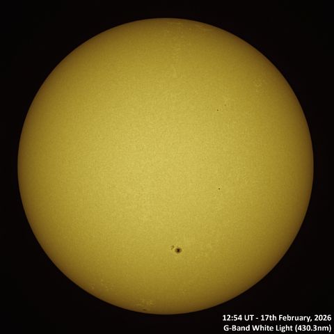 20260217_1245UT_Sun_G-Band 17th February, 2026 - Sun in G-Band