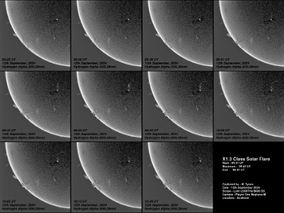 X1.3 Solar Flare @ 09:40 UT - 12th September 2024 : Solar