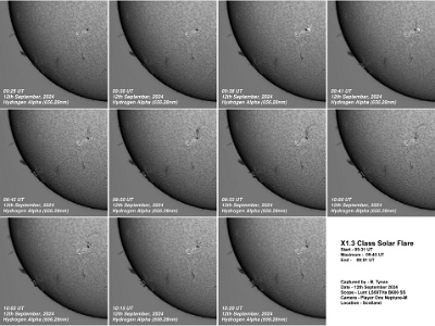 X1.3 Solar Flare @ 09:40 UT - 12th September 2024 : Solar