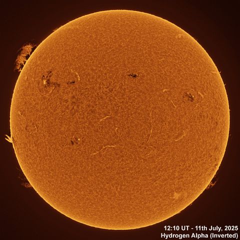 BT_20250711_1210UT Ha Inverted 11th July, 2025 - M Class Solar Flare