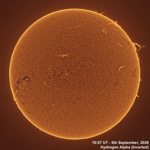 BT_20260905-1007UT Ha (Inverted) 5th September, 2026 - Sun in Ha (Inverted)