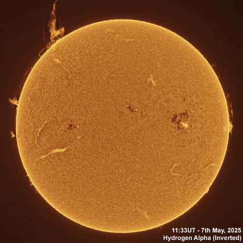 May 7th 2025 7th May, 2025 - Sun in Ha CaK & G-Band