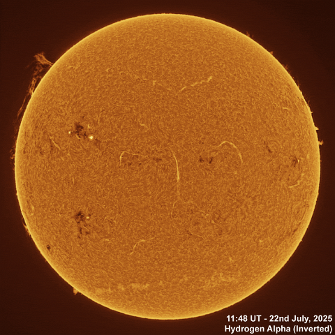 Sun - 22nd July 2025 Sun in Ha / CaK / G-Band - 22nd July, 2025